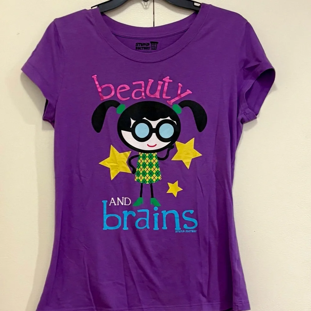 Purple Graphic Tee - Beauty and Brains - Picture 1 of 5